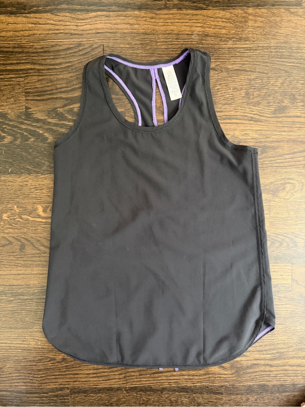 Ivivva Black Racerback Tank with Purple Trim Accents